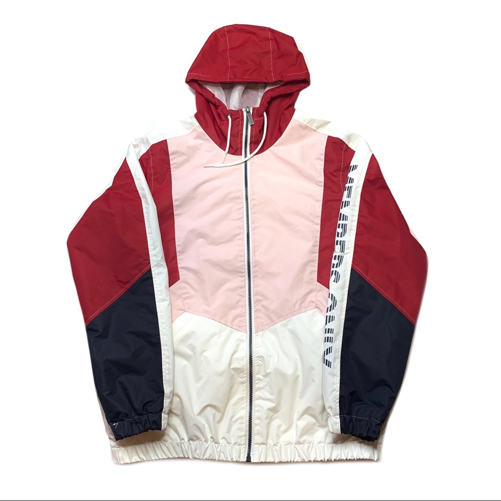 🟤Members Only Red/Navy/Pink Windbreaker Small